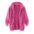 thumbnail image 3 of Baqcunre Women's Clothing, Womens Fuzzy Fleece Open Front Cardigan Jacket Oversized Long Sleeve Lapel Warm Teddy Coat with Pockets Valentines Day Gifts, 1Pc Jacket Hot Pink M, 3 of 3