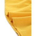thumbnail image 5 of Women's Plus Size Dress V Neck Lace Insert Half Placket Short Sleeve Tie Waist Ruffle Hem Mini Dress Yellow 1X, 5 of 5