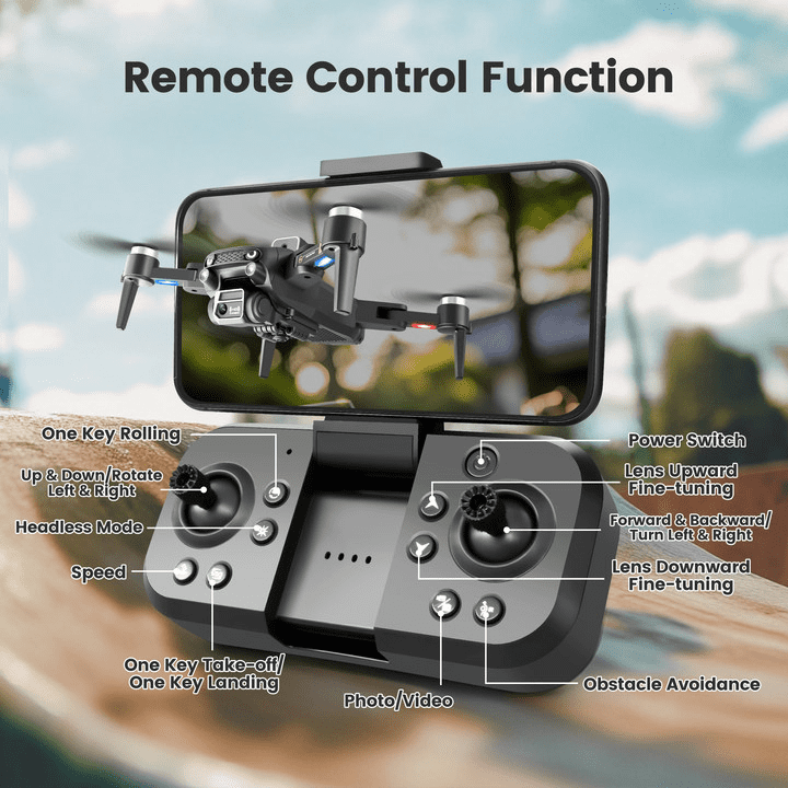 Wefone S2S Foldable Drone with 6K Camera for Adults and Kids, Brushless Motor, 2 Batteries, White