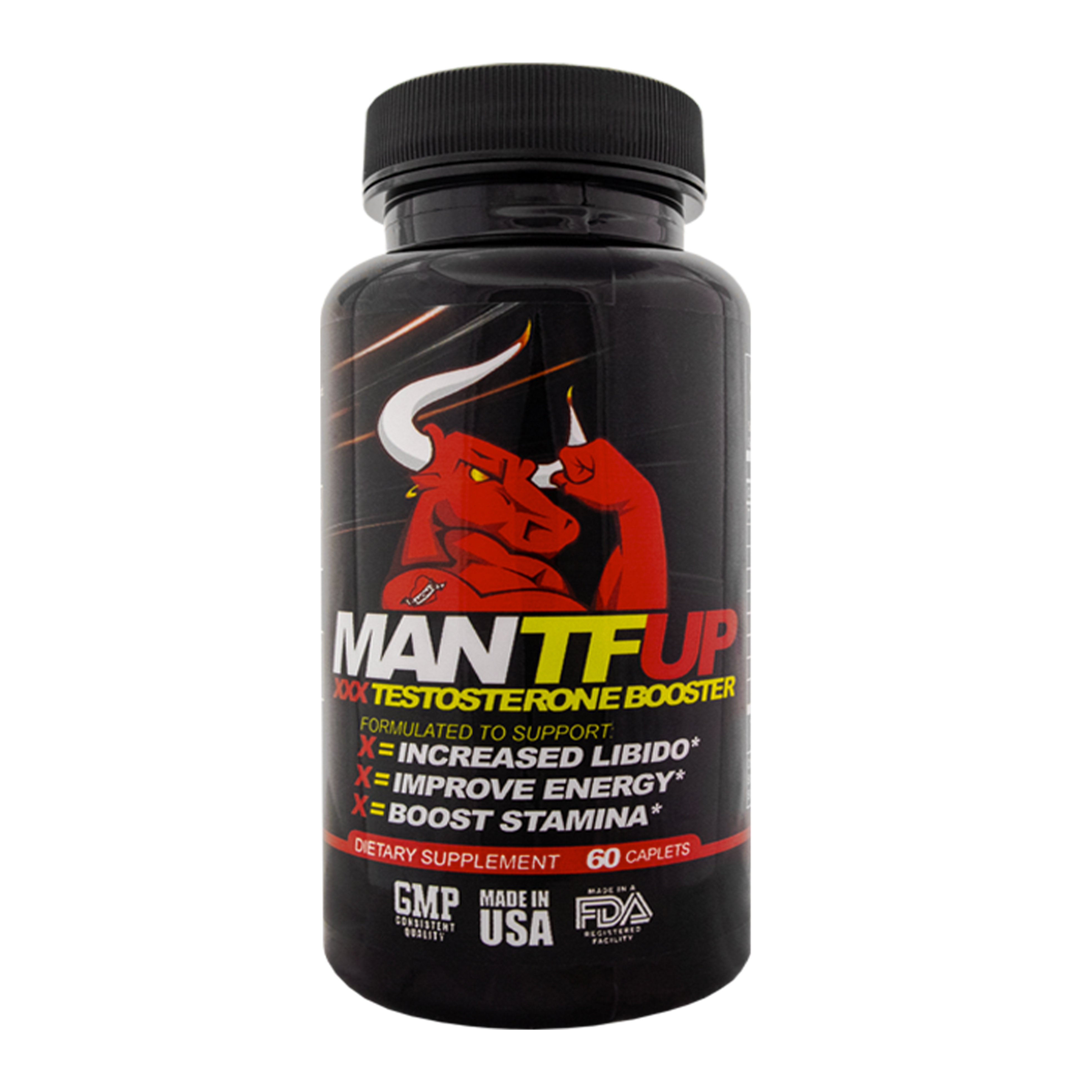 Dynamism Labs - MANTFUP Testosterone Booster for Men | Horny Goat Weed | Made in USA (1 Month Supply, 60 Caplets)