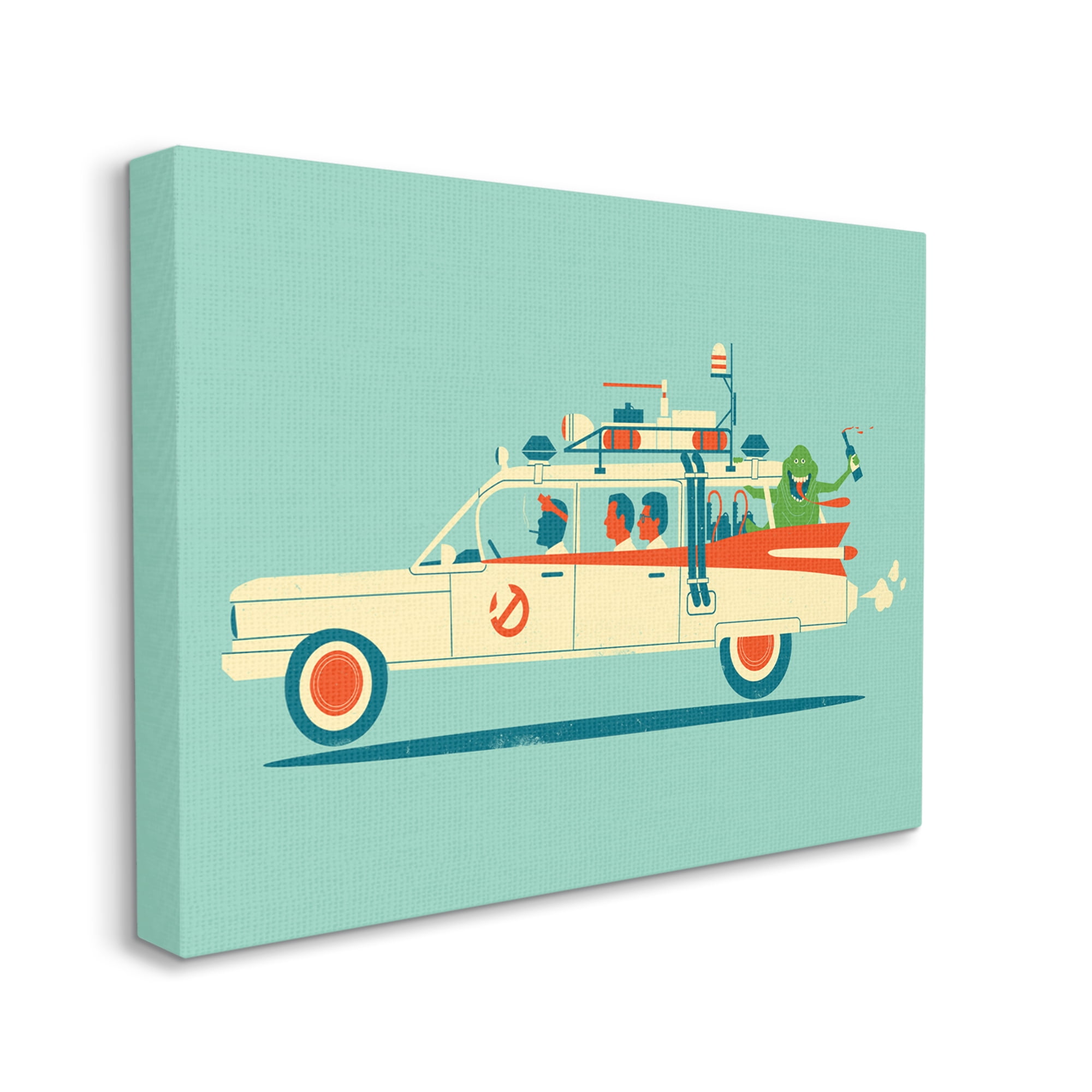 Stupell Industries People & Monster Car Transportation Painting Gallery Wrapped Canvas Art Print Wall Art, 30 x 24