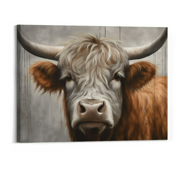 Creowell Highland Cow Wall Art Canvas Wall Decor for Living Room Bedroom Size 20x16 Inch