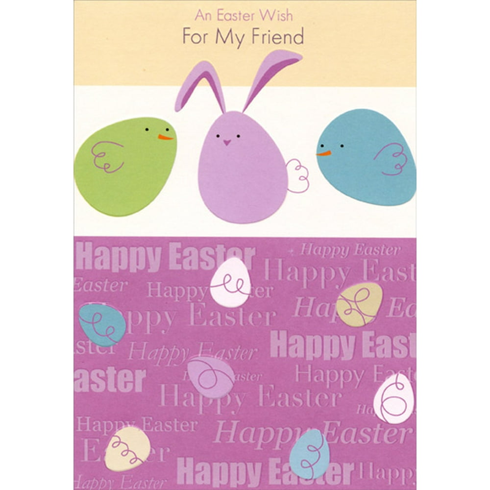 Designer Greetings Three Pastel Eggs Friend Friendship Easter Card