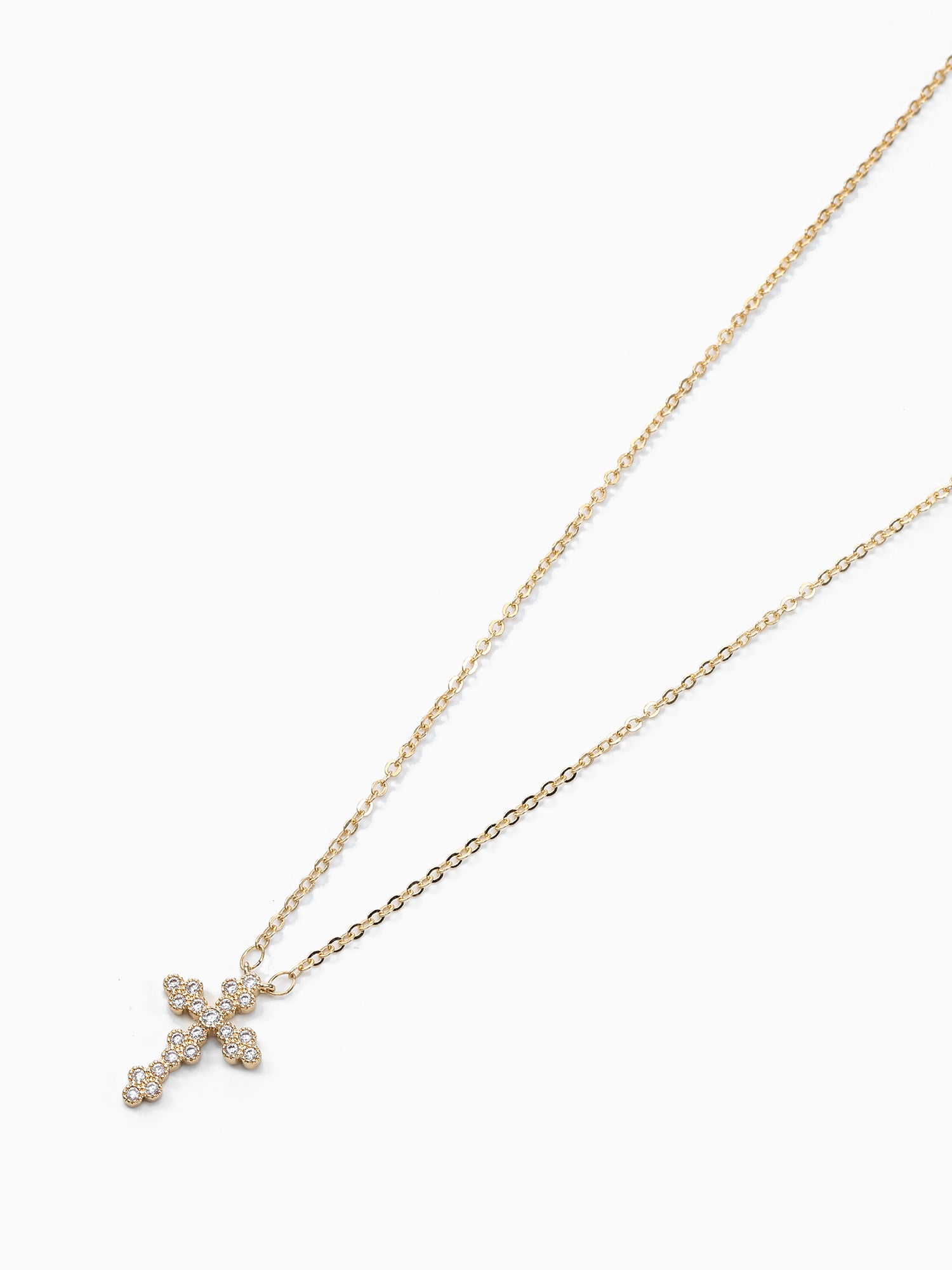 Time And Tru Gold Tone Cross Necklace
