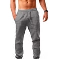 thumbnail image 1 of Pantalones Casuales Anchos Y Rectos De Algodón, Lino, Para H, 1 of 3
