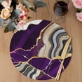 thumbnail image 3 of Purple Marble Round 13 Inch Placemats Set of 2, Grey Gold Texture Vintage Farmhouse Art HeatResistant Non Slip Place Mats for Dining Table, Wipeable Braided Kitchen Table Mats for Housewarming, 3 of 9