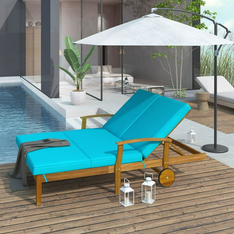TOPMAX Outdoor Double Chaise Lounge Chair for 2 Persons Patio