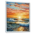 thumbnail image 2 of Designart "Sunrise Over The Rainbow Ocean V" Ocean Floater Framed Wall Art Living Room, 2 of 5
