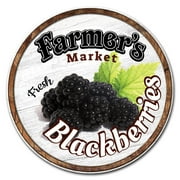 SignMission C-24-CIR-WS-Blackberries Corrugated Plastic Sign with Stakes 24 in. Circular - Farmers Market Blackberries