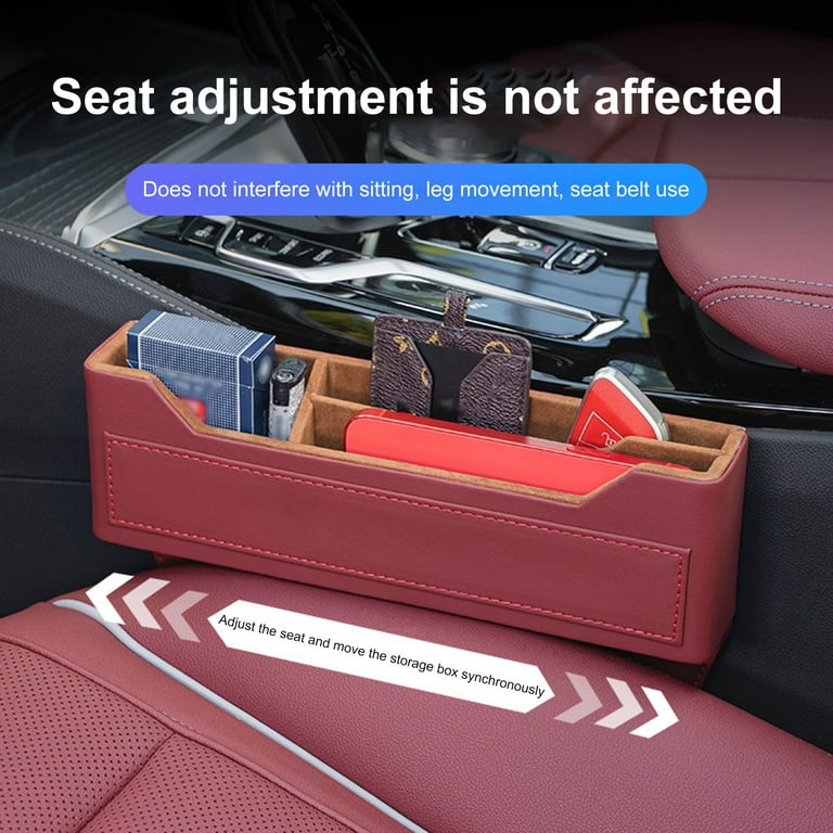 1x Car Console Side Seat Gap Filler Front Seat Organizer PU