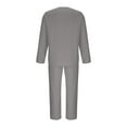 thumbnail image 4 of Zylanna Men's Casual Outfit Sets, 2 Piece V-Neck Elastic Waist Long Sleeve Pullover + Pants Sets for Men Gray, 4 of 6