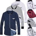 thumbnail image 4 of EIMELI New Mens Long Sleeve Shirt Button Up Business Work Smart Formal Dress Top, 4 of 5