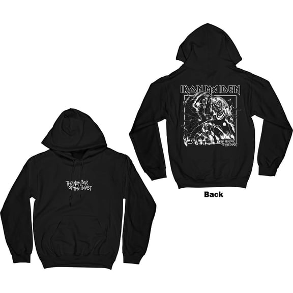 Men's Iron Maiden Number Of The Beast One Colour Hooded Sweatshirt Small Black