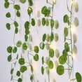 thumbnail image 3 of Gostoto 7.2ft 25 LEDs Artificial Green Leaves Vine Garland PlantLED String LightsBattery Powered Green Leaf Vine Fairy Light for Valentine's Wedding Bedroom Party Garden Indoor Decoration, 3 of 4