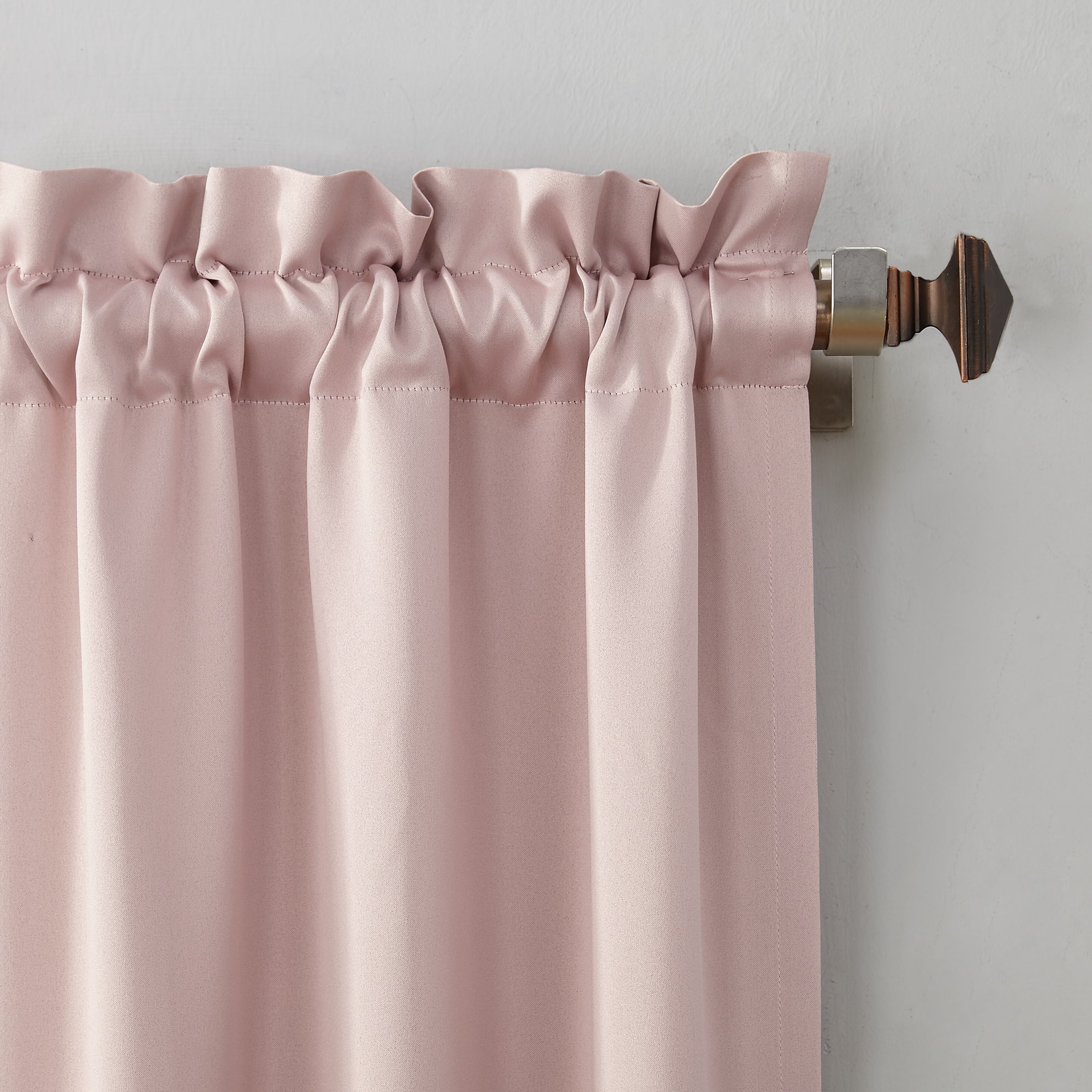 Sun Zero Nolan Energy Saving Blackout Rod Pocket Curtain Panel, 40"X95", Blush (Single Panel)