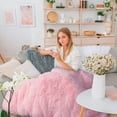 thumbnail image 5 of YJ.GWL Soft Shaggy Throw Blanket Fluffy Plush Bed Throws Fuzzy Sherpa Fleece Blankets for Couch, Sofa,Chair,60"x80",Pink, 5 of 7