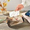 thumbnail image 5 of Orange Cat Square Tissue Box Cover Leather Square Rectangle Tissue Box Holder for Bathroom Living Room Desk Office Decor, 5 of 7