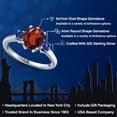 thumbnail image 2 of Gem Stone King 925 Sterling Silver Red Garnet and Blue Created Sapphire Engagement Ring for Women | 2.63 Cttw | Oval 9X7MM | Gemstone January Birthstone | Size 7, 2 of 6