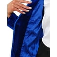 thumbnail image 5 of INSPIRE CHIC Blazaer for Women's Long Sleeve Office Collarless 1 Button Velvet Blazer XS Royal Blue, 5 of 5