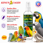 Kings Cages Rainforest Mist Feather Shine Bath Spray For All Birds 8oz