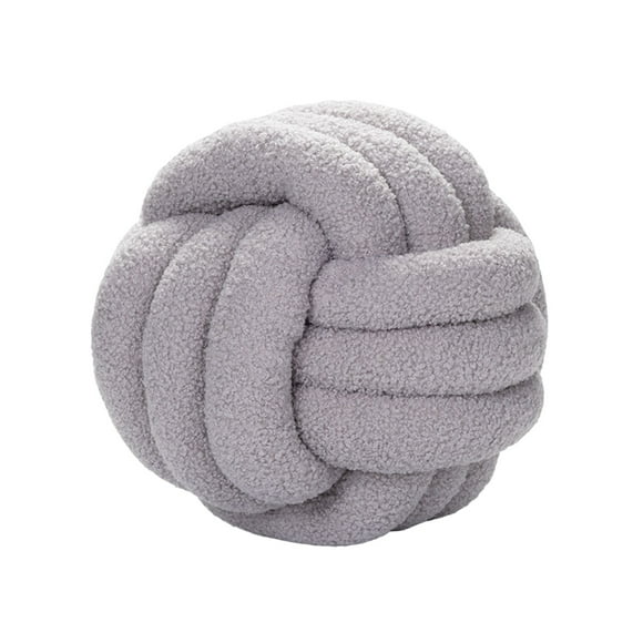 Cojín de terciopelo de cordero con forma de bola anudada, ultrasuave, decorativo, tejido a mano, para sofá o baño.