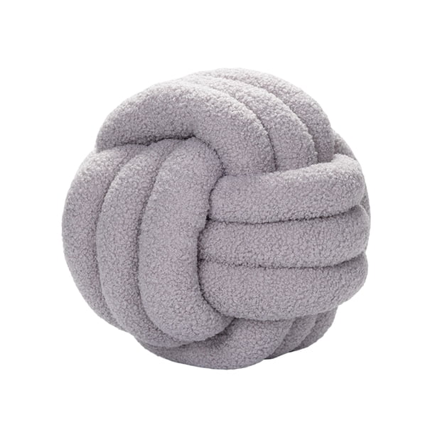 Cojín de terciopelo de cordero con forma de bola anudada, ultrasuave, decorativo, tejido a mano, para sofá o baño.