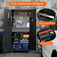 thumbnail image 6 of Aobabo Upgraded Metal Garage Cabinet with Wheels with 6 Pegboards & 1 Drawer, 71" H Lockable Steel Tool Storage Cabinet for Garage,Home,Office,Assembly Required,Black, 6 of 9