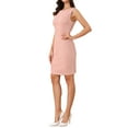 thumbnail image 4 of INSPIRE CHIC Women's Faux Suede Dress Boat Neck Sleeveless Sheath Dresses L Pink, 4 of 6