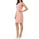 thumbnail image 4 of Vestido de mujer de ante sintético estilo CHIC con cuello barco sin mangas, vestido ajustado L rosa, 4 of 6