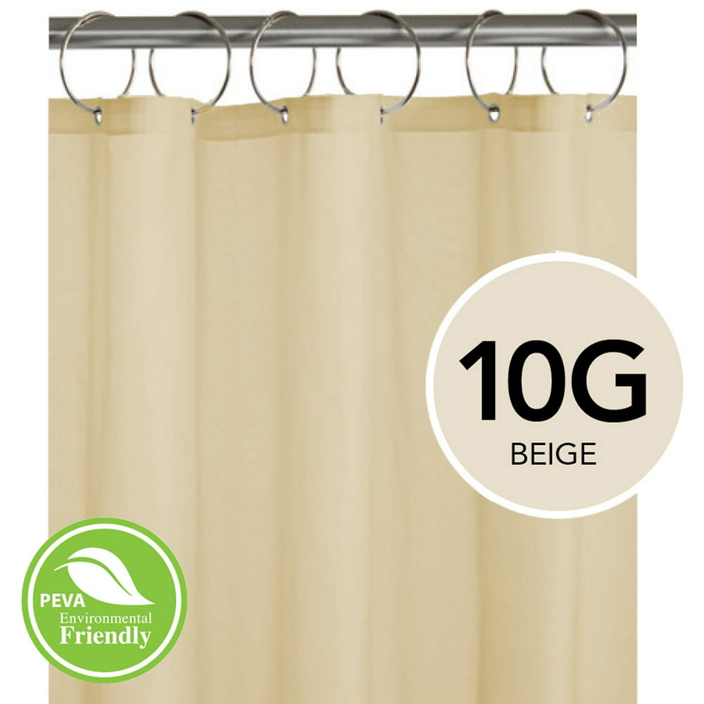 Bath Bliss Splash Guard Hotel Weight PEVA Shower Curtain Liner, Beige