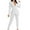 White, variant on Wyzesi Girl Shorts Suit White Women's Two Piece Lapels Suit Set Office Business Long Sleeve formal Jacket Pant Suit Slim Fit Trouser Jacket Suit with Waist Belt