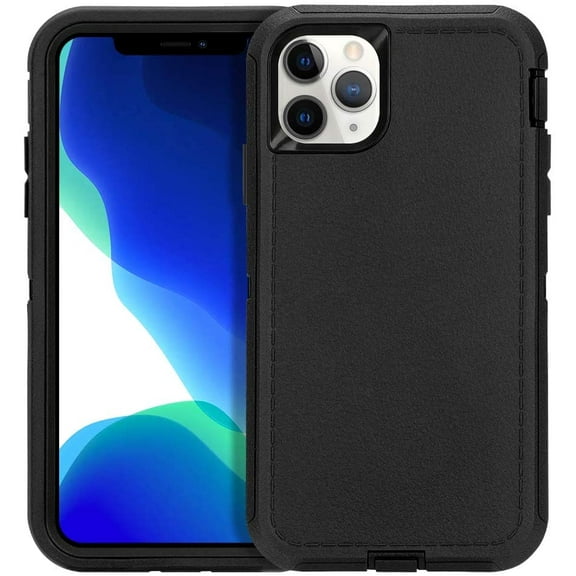 Case for iPhone 11 Pro Max (6.5'' Display), Rugged Durable Defender Heavy Duty 3 in 1 Shockproof Full Body Protective Cover Phone Case for Apple iPhone 11 ProMax (Black)
