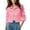 Pink, variant on Women's Cropped Denim Jackets Basic Lapel Button Down Stretch Fitted Long Sleeves Fashion Solid Y2K Streetwear Jean Jackets Pink XXL