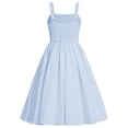 thumbnail image 2 of IDOPIP Tween Girls Long Corset Dress for Middle School Dance Party Summer Vacation Sundresses Holiday Junior Dresses Teen Smocked Homecoming Prom Dress 9-10 Years Blue, 2 of 7