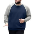 thumbnail image 2 of BSDJILFG Big and Tall Sweatshirts for Men Long Sleeve Shirts Crew Neck Sweater Ribbed Tees Color Block Loose Fit Tops L-5XL, 2 of 9