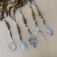 thumbnail image 2 of Catholic Prayer Wood Beads Rosary Necklace with Pardon Crucifix Medals Religious Accessories for Communion and Baptisms, 2 of 8