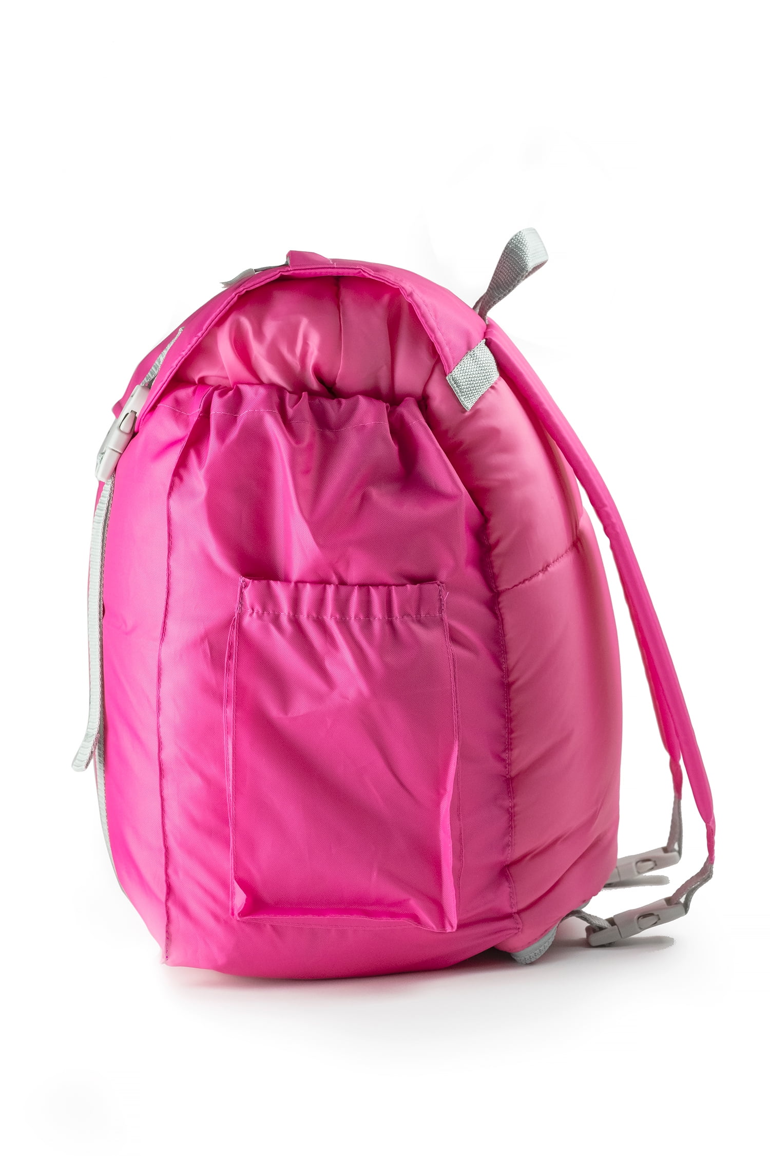 Mimish Sleep-N-Pack, 37F Kid's Sleeping Bag & Backpack, Cozy Liner, Hibiscus Pink/Coconut White