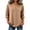 Khaki, variant on Henley V‑Notch Tops for Women Lightweight Soft Half Button Down Solid Color Blouses Relaxed Casual Roll Up Long Sleeve Fall Cotton Shirts XL