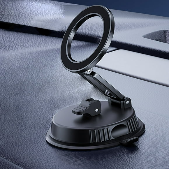 Xihbxyly Soporte Magnético para Teléfono de Coche: Soporte de Carga Inalámbrica Plegable y Extensible, Ajustable 360° con Ventosa Fuerte para Salpicadero/Parabrisas, Compatible con Iphone y Android,