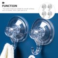 thumbnail image 3 of CIMAXIC 4Pcs Heavy Duty Transparent Suction Cup Hooks for Kitchen Bathroom Hanging, 3 of 8