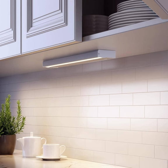 Integrated LED Under Cabinet Light Aluminum Frame Switch Screws Hardwired White