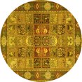 thumbnail image 1 of Ahgly Company Machine Washable Indoor Round Persian Yellow Traditional Area Rugs, 7' Round, 1 of 4