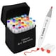 thumbnail image 1 of Marcadores de alcohol Caliart, 52 colores, finos y cincelados, punta doble, 1 of 7