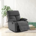 thumbnail image 4 of Glider Recliner Nursery Chair with Manual Adjustable Footrest Swivel Rocker Recliner for Small Spaces Living Room Bedroom RV Dark Gray, 4 of 9