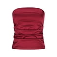thumbnail image 4 of WHLBF Tank Tops for Women Sleeveless Solid Color Trend Chest Hugging Backless Strapless Camisole Red XL, 4 of 8