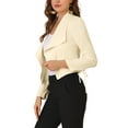 thumbnail image 4 of Allegra K Women's Elegant Open Front Cardigan Jacket Work Office Cropped Blazer, 4 of 6