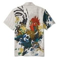 thumbnail image 3 of YIUME Hawaiian Shirt for Men Rooster Print Summer Short Sleeve Button-up Cotton Shirts, 3 of 10