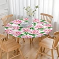 thumbnail image 3 of Pioneer Flower Floral Print Pattern Round Fitted Tablecloth with Elastic Edge,Dining Table Cover Waterproof,Outdoor Round Tablecloth for Camping,Dining,Indoor and Outdoor, 3 of 7