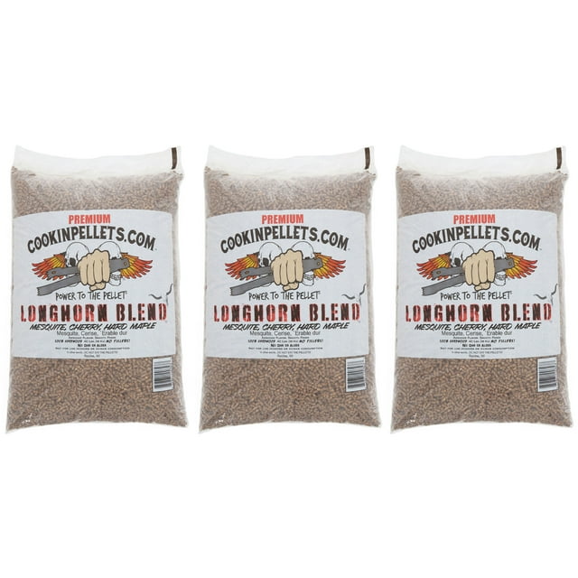 CookinPellets 40-Pound Longhorn Blend Grill Smoker Wood Pellets, (3 Pack)