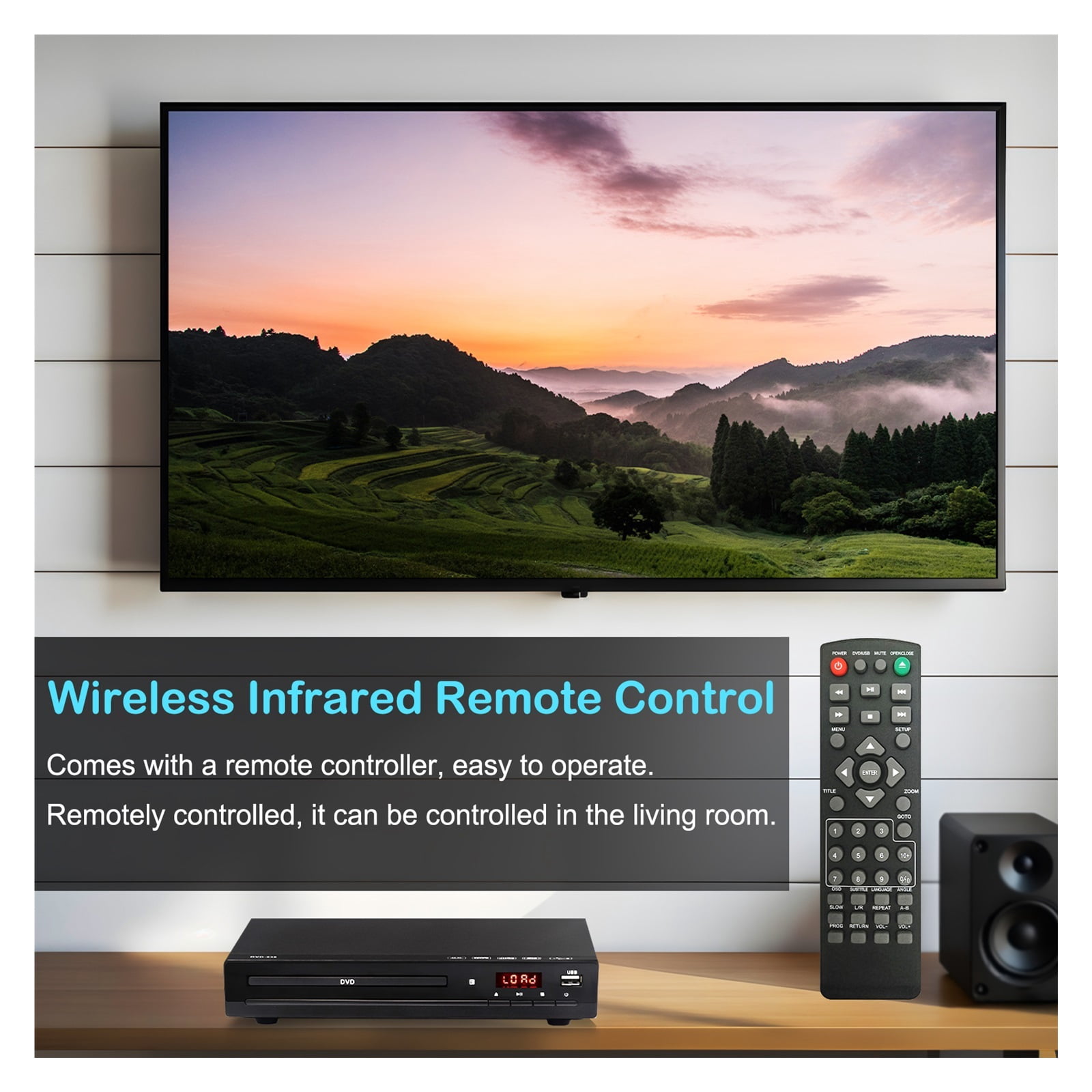 DVD-225 Home DVD CD Player - Digital Multimedia Disc Player with AV Output & Remote Control ,Plug & Play Portable